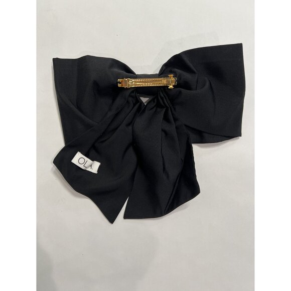OLA. Noeud Court Hair Bow in Black